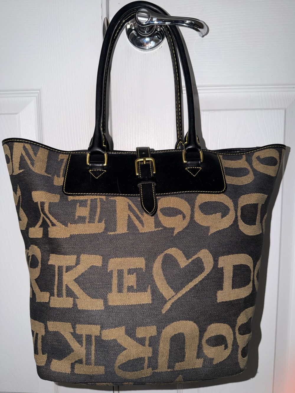 Vintage Dooney & Bourke Signature Heart Monogram Tote